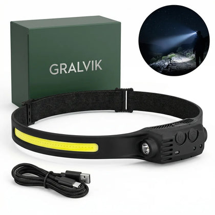 Lampe Frontale COB Rechargeable — Mains Libres, Vision Totale