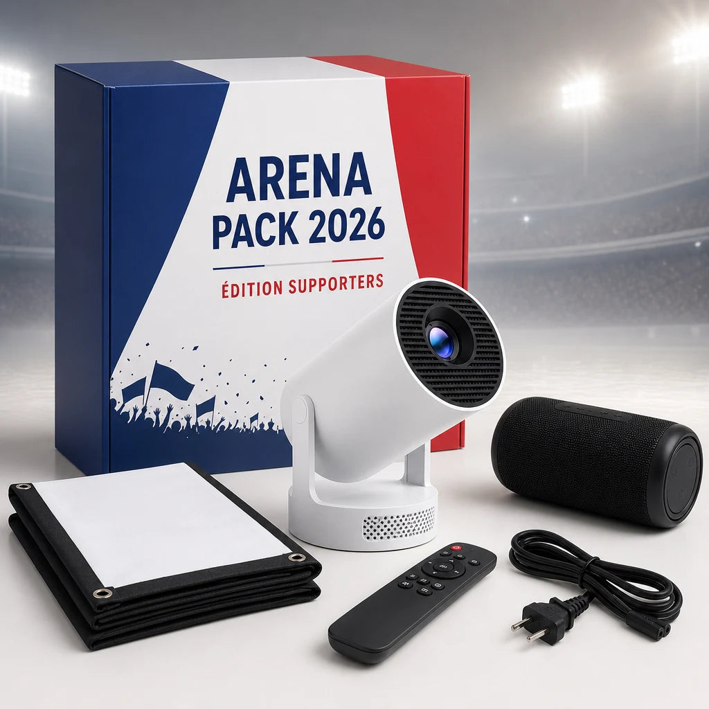 Projecteur portable Gralvik ArenaBeam avec écran pliable