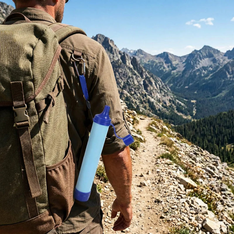 Gralvik filtre eau paille bleu — backpack clip