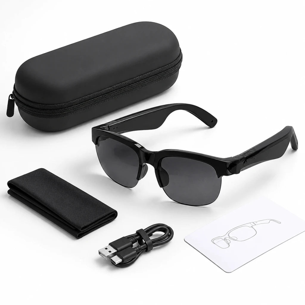 Pack NordaLens avec lunettes intelligentes, étui rigide, chiffon et câble